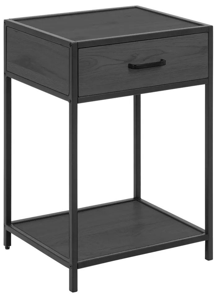 Черно нощно шкафче Seaford - Actona