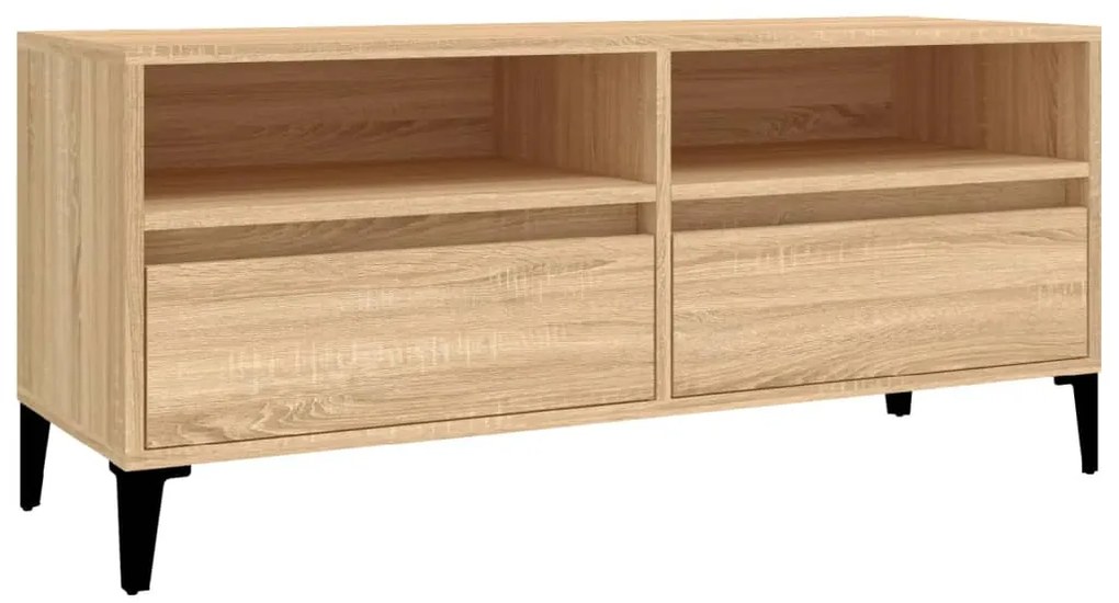 831904 vidaXL ТВ шкаф, сонома дъб, 100x34,5x44,5 см, инженерно дърво