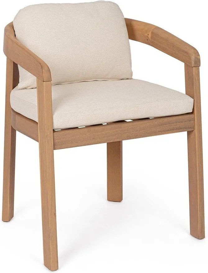 Градински стол от масивно дърво в естествен цвят Pablo – Bizzotto