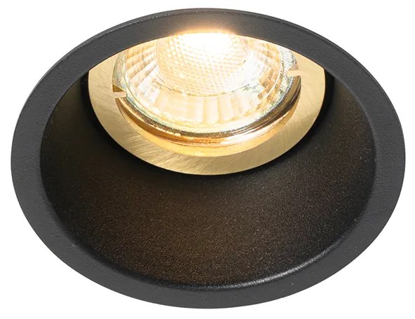 Комплект от 6 модерни вградени прожектора черни със злато, въртящи се и накланящи се - Alloy