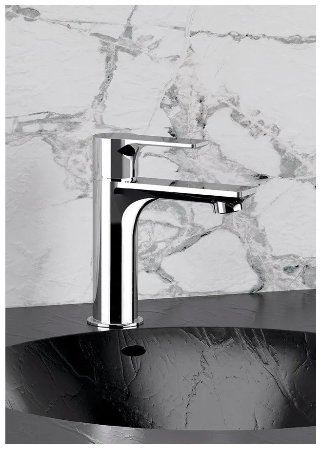 Стояща батерия за мивка в лъскаво-сребрист цвят Pax – Sapho