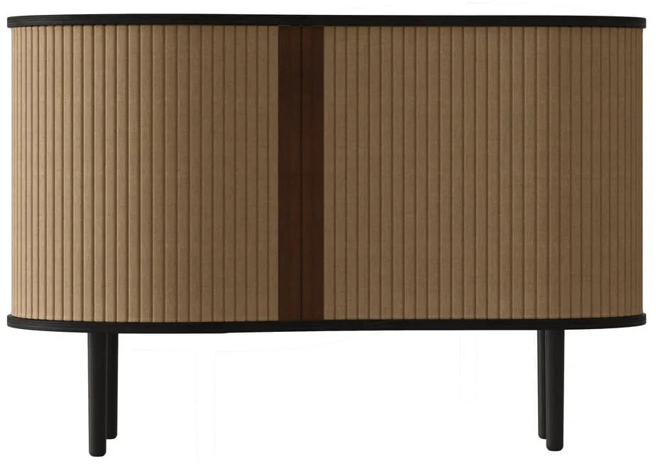 Кафяв нисък скрин в дъбов декор с плъзгащи се врати 100x67 cm Audacious - UMAGE