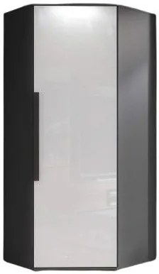 Ъглов Гардероб Спотлайт - Сив - Бял