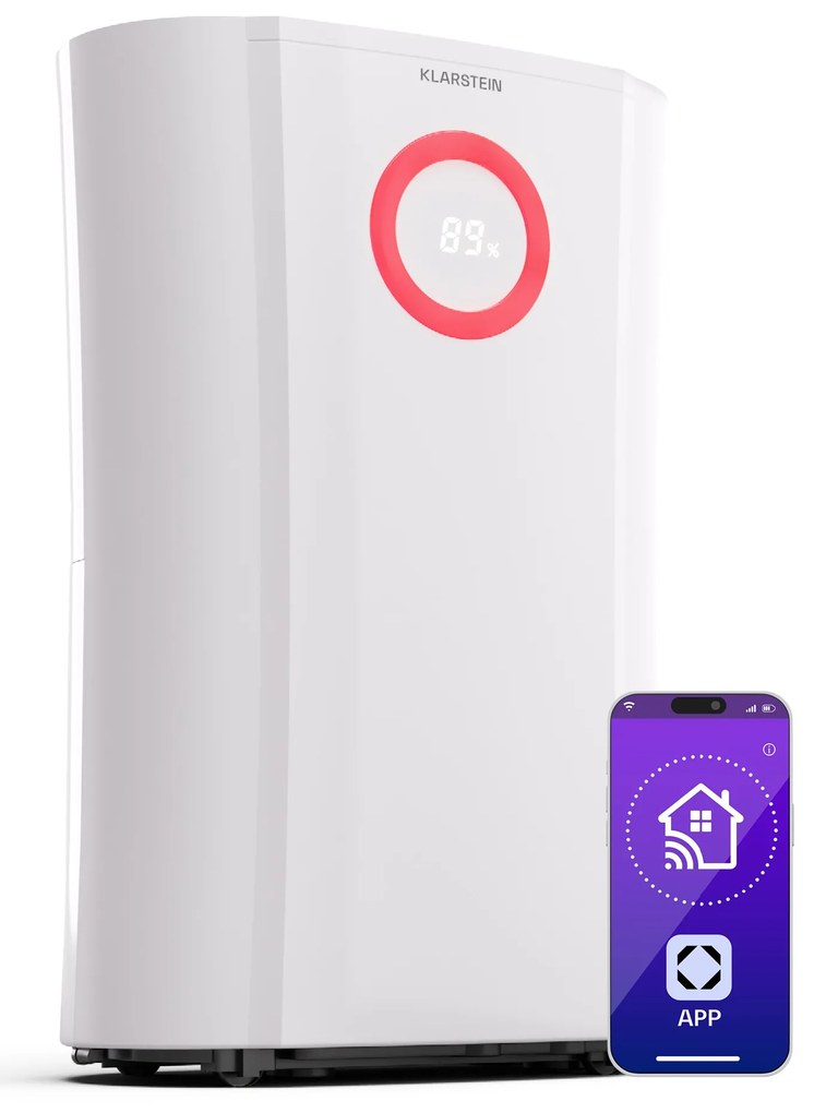 Klarstein DryFy Pro Connect 20 Smart, изсушител, WiFi, компресия, 20l/d, 35-50м²