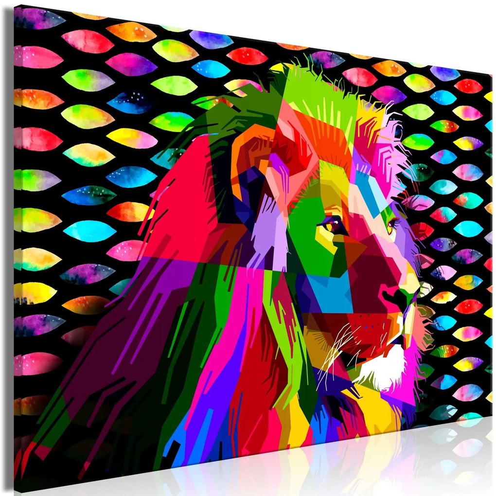 Печат върху платно - Rainbow Lion (1 част) широк 120x80