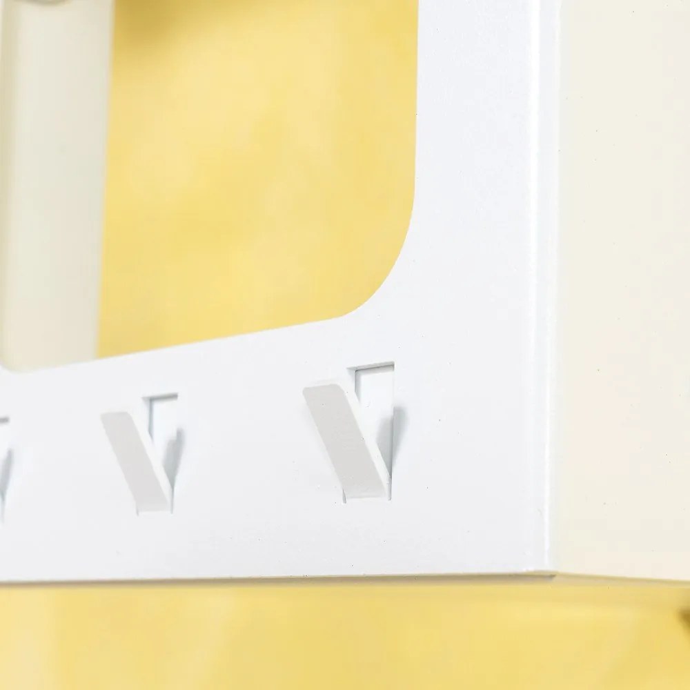 Бяла стоманена стенна закачалка с рафт 100 cm Luno Small – Spinder Design