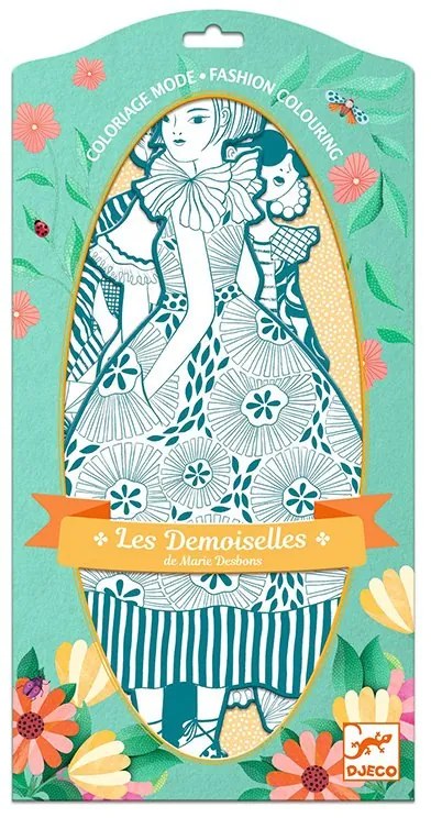 Djeco - Комплект хартиени кукли за оцветяване 32см Ребека и приятели DJ09545