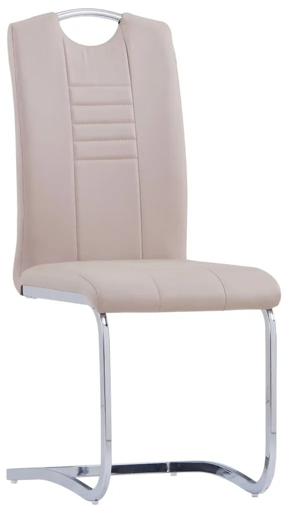 281780 vidaXL Конзолни трапезни столове, 4 бр, капучино, изкуствена кожа