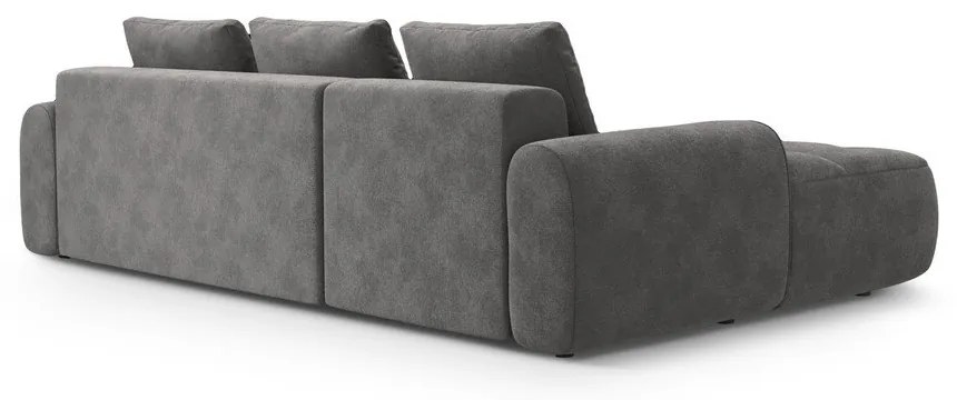 Сив кадифен сгъваем/с място за съхранение ъглов диван (ляв ъгъл) Linz – Cosmopolitan Design