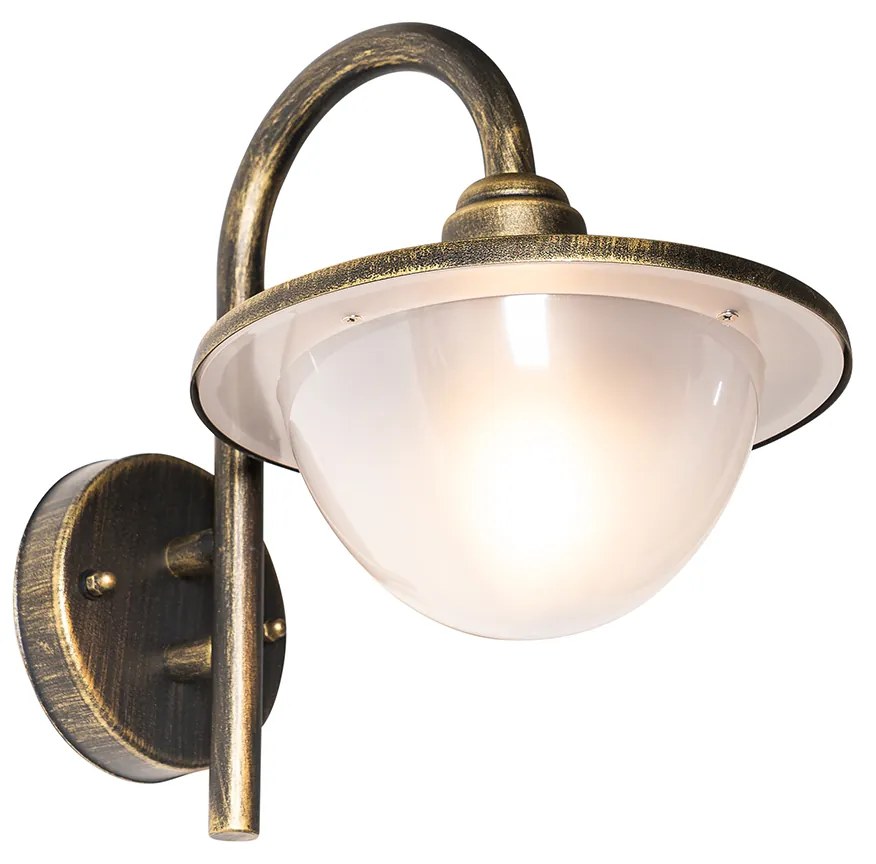 Класически външен стенен фенер антично злато IP44 - Bruges