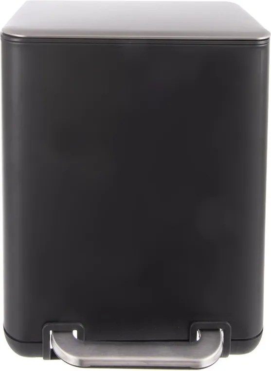 Черно кошче за боклук с педал от неръждаема стомана 6 l Black – Orion