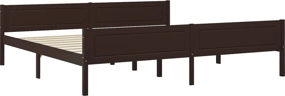 322123 vidaXL Рамка за легло, борово дърво масив, тъмнокафява, 200x200 см