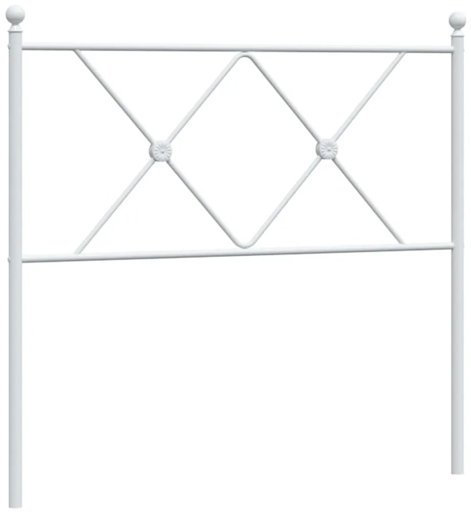 376579 vidaXL Метална резервна табла за легло, бяла, 90 см