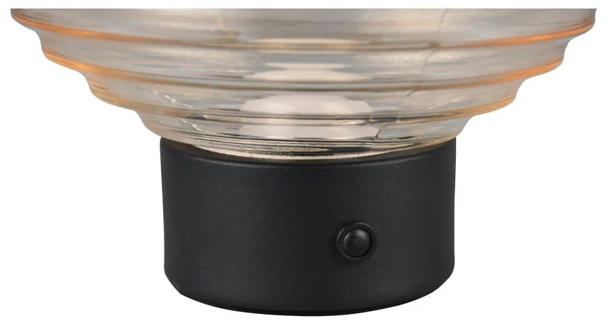 Черна и бежова настолна LED лампа със стъклен абажур (височина 14,5 см) Earl - Reality