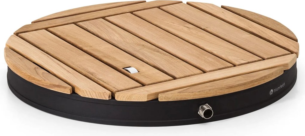Blumfeldt Sumatra Teak Round, градински душ алуминий, тиково дърво, дръжки