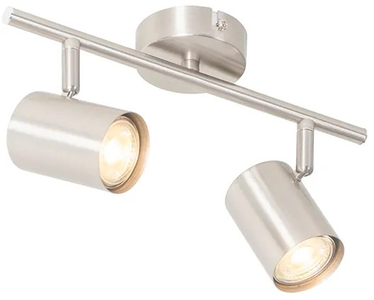 Модерна таванна лампа стомана 2-светлина регулируема - Jeana