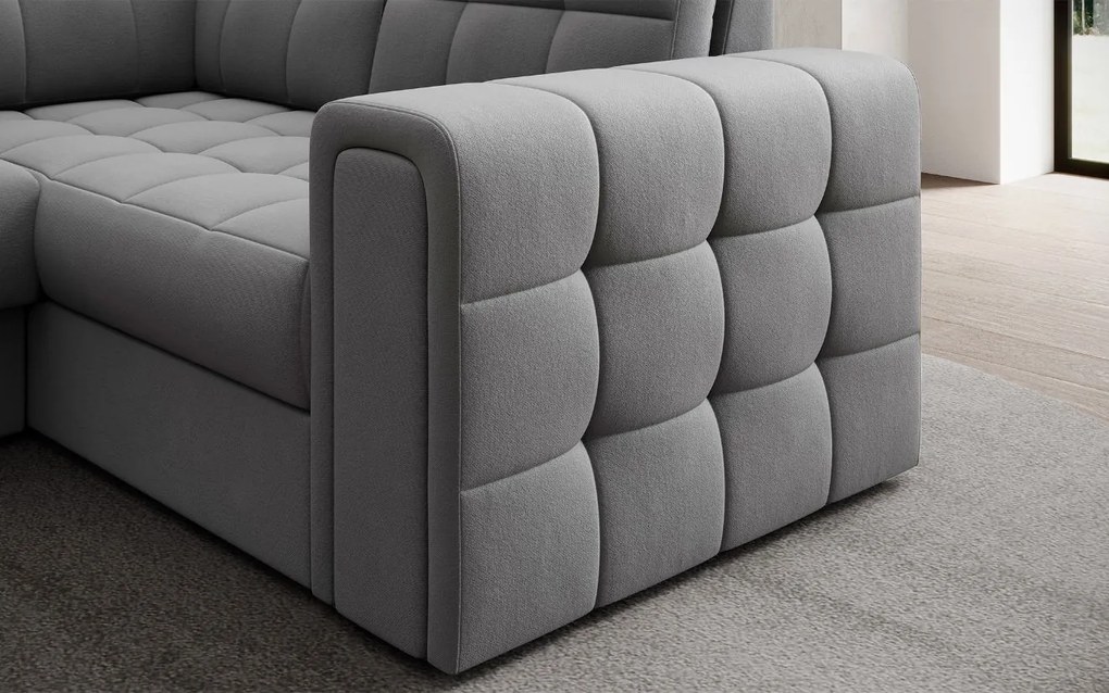 Ъглов диван Bale U-Тъмно сиво-Ляв