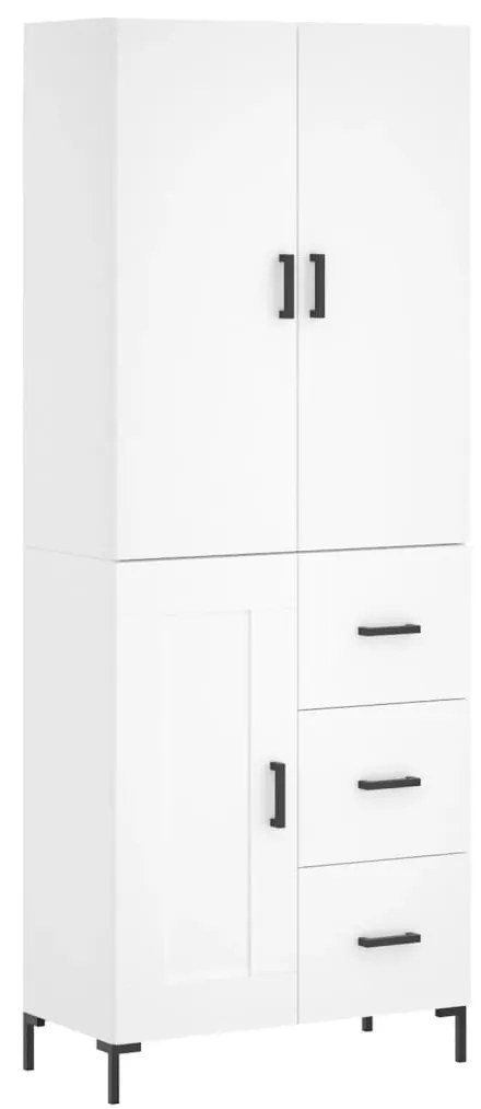 3196011 vidaXL Висок шкаф, бял, 69,5x34x180 см, инженерно дърво