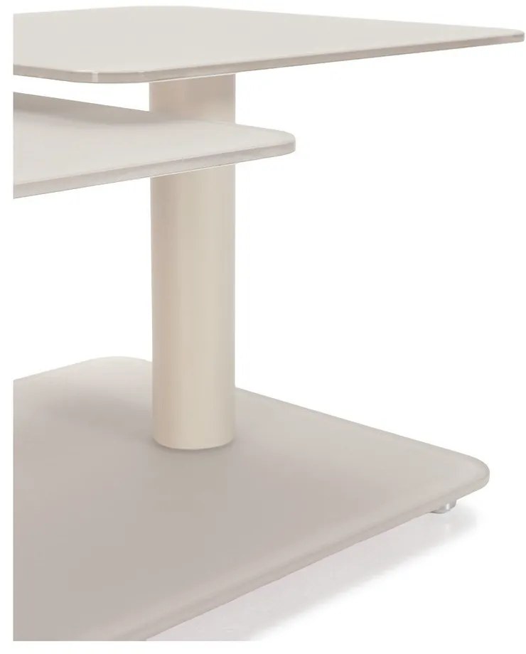 Кремава стъклена масичка за кафе 54x115 cm Elvi – Marckeric