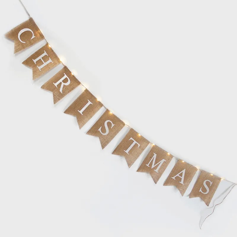 Led мини коледен гирлянд Hessian Xmas Flag