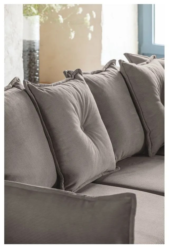 Светлокафяв велурен разтегателен диван (променлив) Lazy Lukka - Miuform