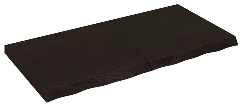 363819 vidaXL Стенен рафт тъмнокафяв 120x60x(2-6) см обработен масивен дъб
