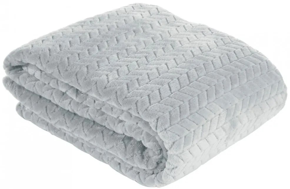 Едноцветно меко сиво одеяло с модерен релефен модел Ширина: 170 см | Дължина: 210 см