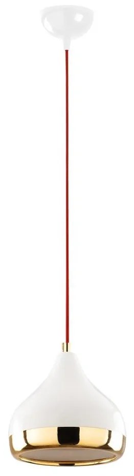 Пендел YILDO 1xE27/40W/230V бял/златист/червен