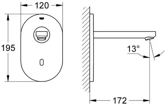 Electronic mixer wall wash Тоалетна Grohe Euroeco Cosmopolitan E