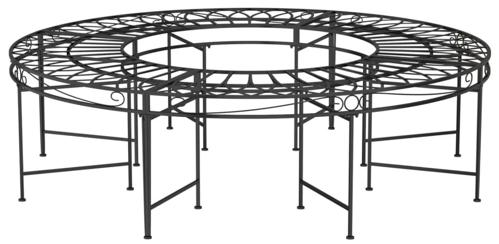 Пейка за около дърво, Ø160 см, черна, стомана