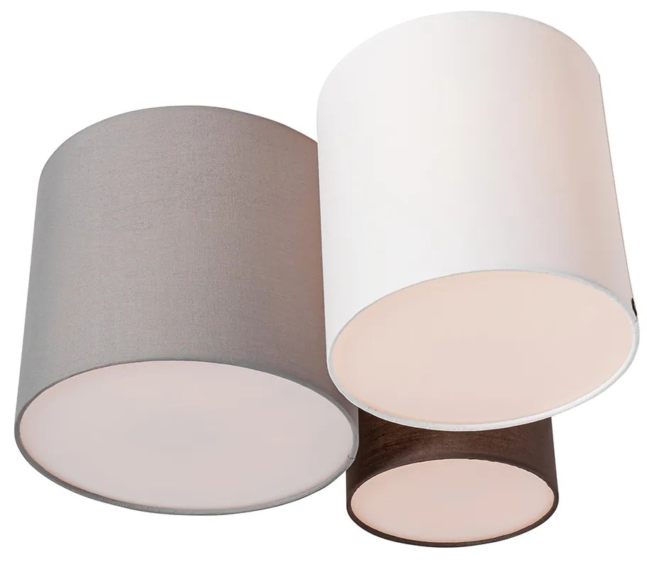 Таванна лампа бяла сива и кафява 3-светлина - Multidrum