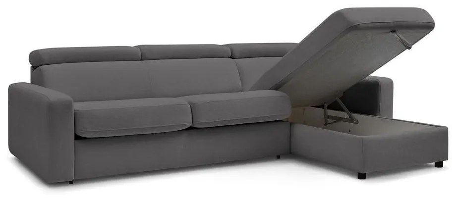 Тъмносив разтегателен ъглов диван (променлив) Monaco – Bobochic Paris