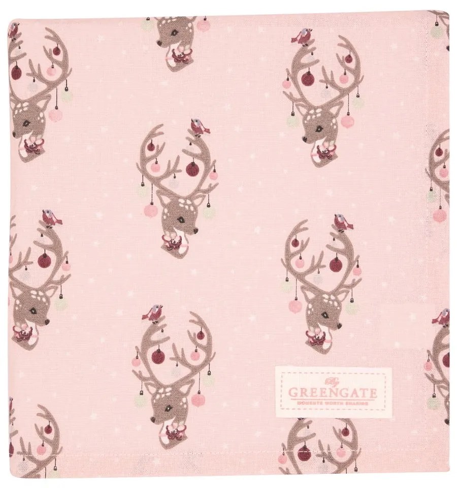 Розова памучна покривка за маса , 100 x 100 cm Dina - Green Gate