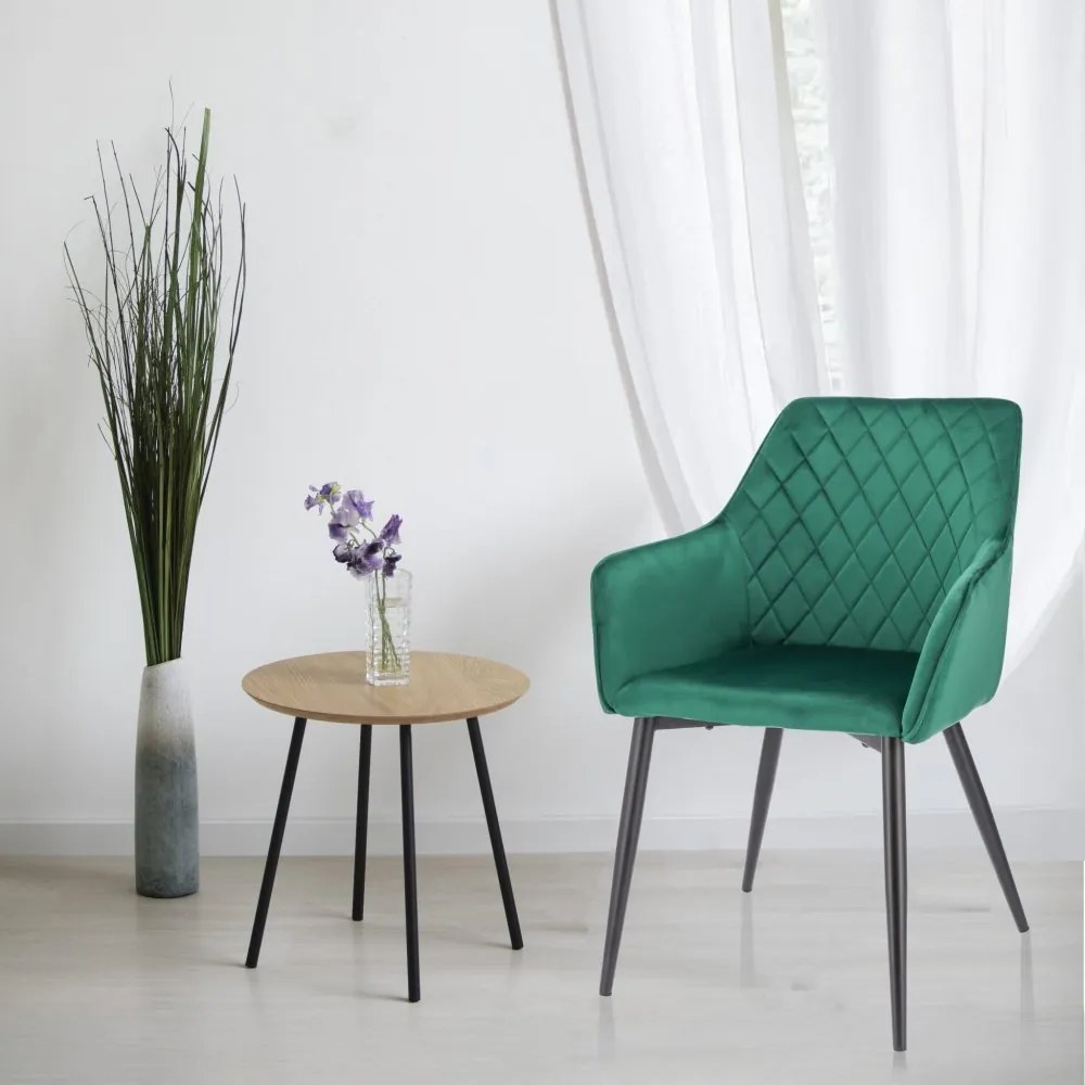 Стол за хранене от кадифе APIS Зелено