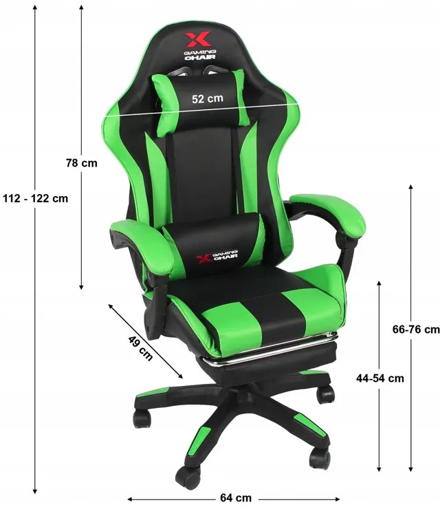 Геймърски стол Xgaming с подложка за крака - черен и червен