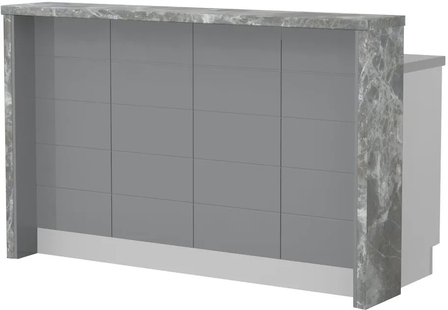 Островна кухненска пейка Hudson-Length: 160 cm.-Gray-Siena Marble