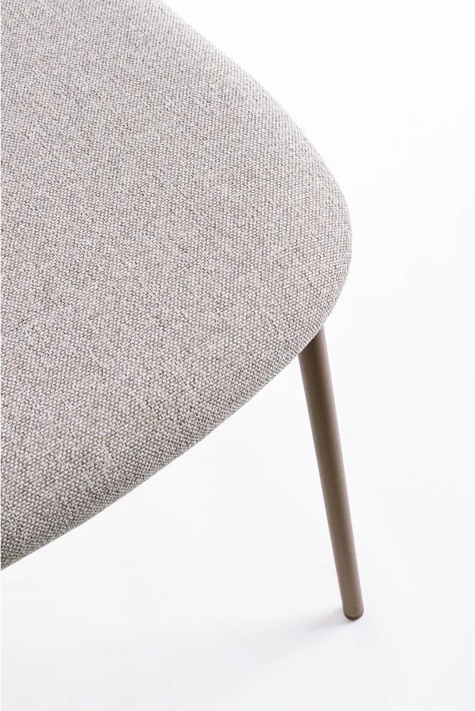 Светлокафяв тапициран трапезен стол Inka – Yes Everyday