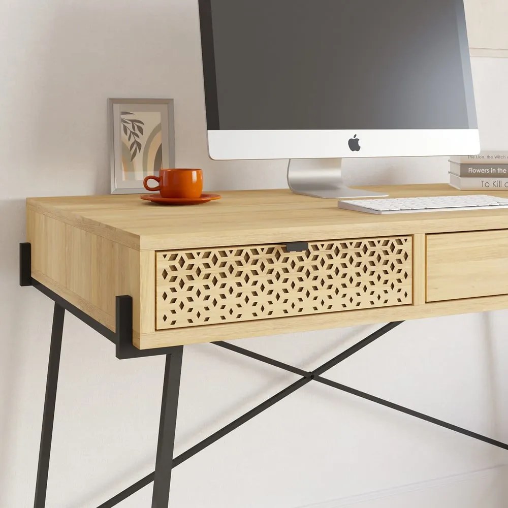 Работна маса от дъб 60x110 cm Ecrin - Marckeric