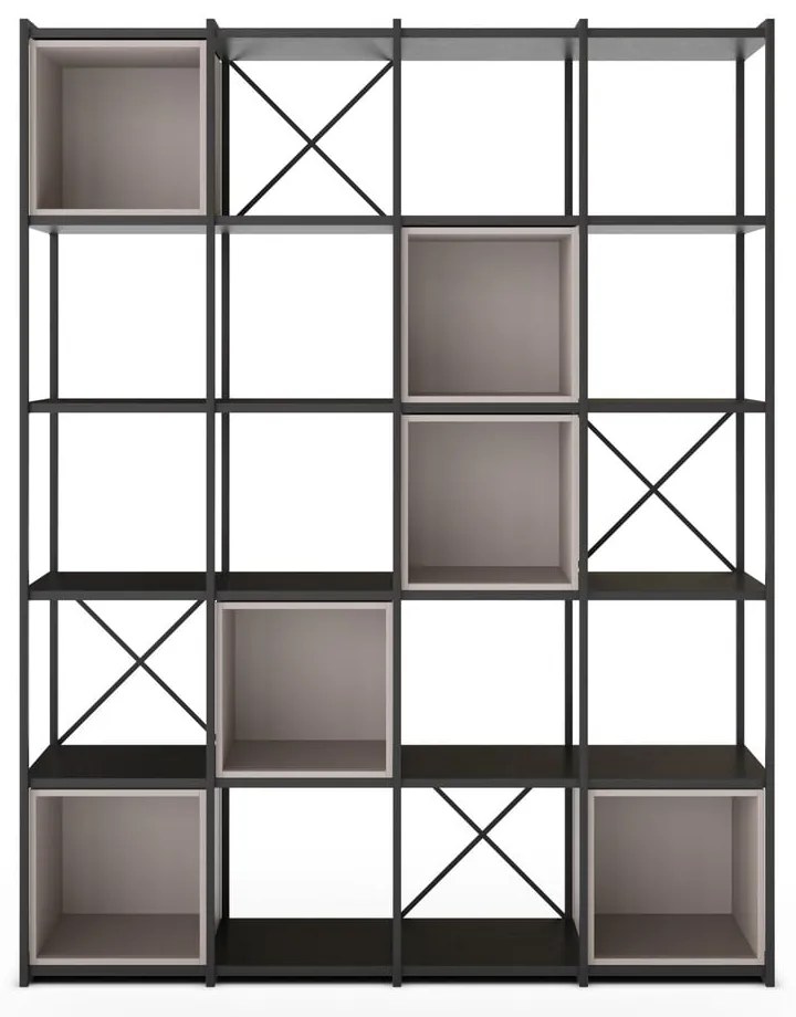 Черно-кремава библиотека 140x179 cm Anya – Marckeric