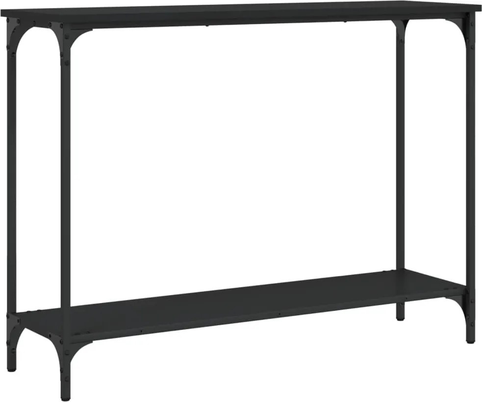 Конзолна маса, черна, 101x30,5x75 см, инженерно дърво