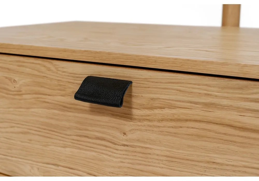 Стена в преддверието от дъбово дърво с огледало Tripod - Woodman