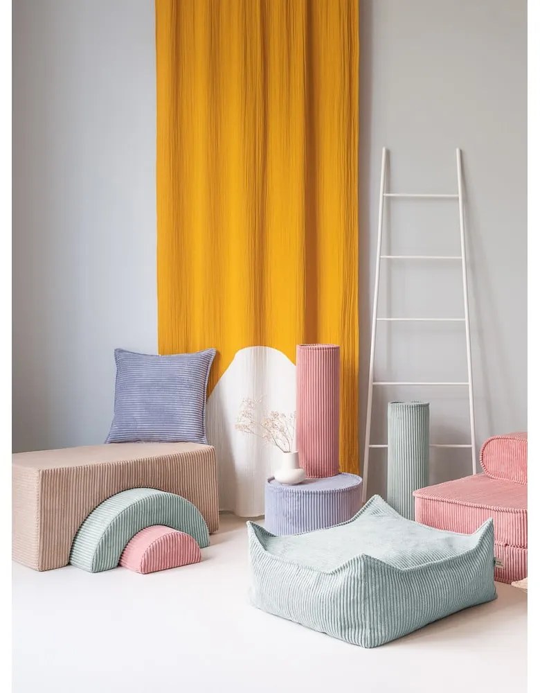 Светлокафяво велурено игрище от пяна 75x49x37 cm Rainbow Montessori – Wigiwama