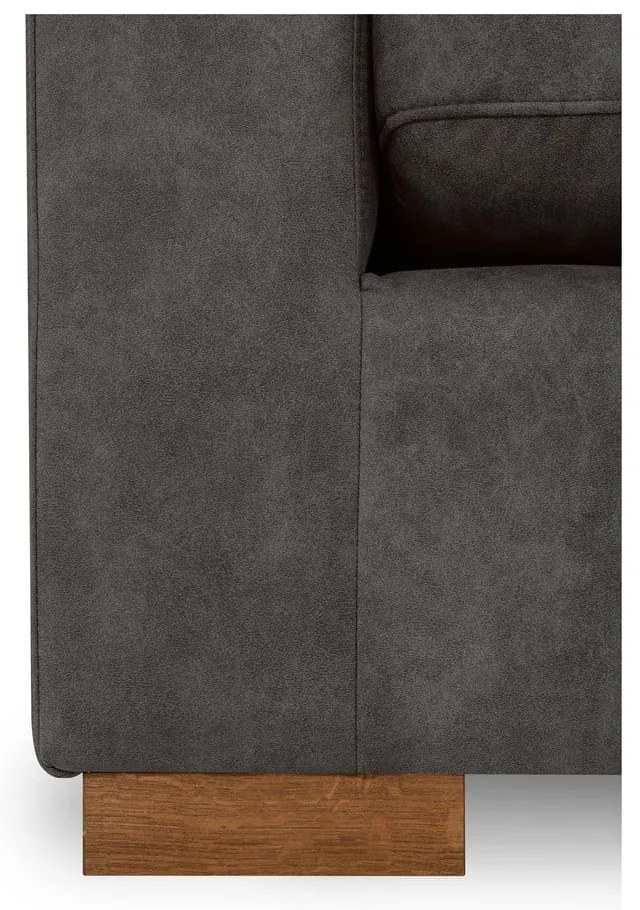 Антрацитен диван от изкуствена кожа 225 cm Hamburg – Scandic