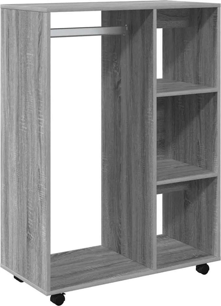 815979 vidaXL Гардероб, сив сонома, 80x40x110 см, инженерно дърво