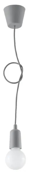 Сива висяща лампа ø 5 cm Rene - Sollux