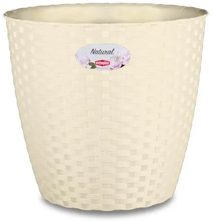 Stefanplast - Кръгла кашпа Natural Line 19 см - крема