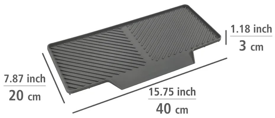 Тъмно сива тава за капчици Neli, 20 x 40 cm - Wenko