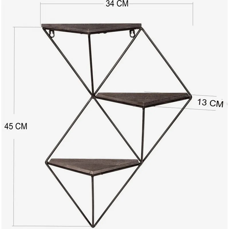 Етажерка Evila Originals 792EVL2866, 45х34 см, Смърч, Метал, Кафяв