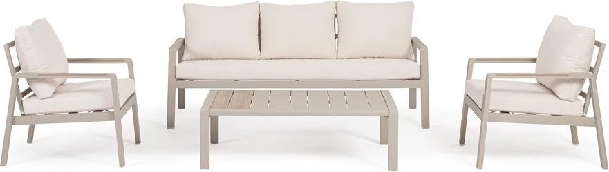 Бежов алуминиев градински комплект за отдих за 5 Elna – Bizzotto