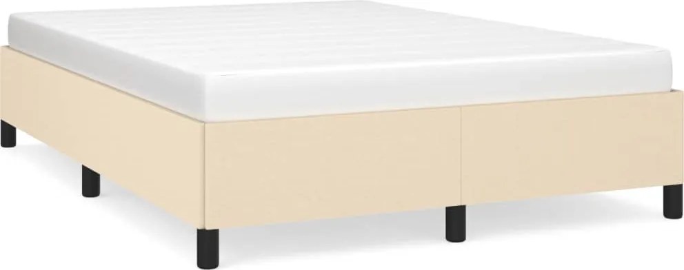 347063 vidaXL Рамка за легло без матрак, кремава, 140x190 см, плат